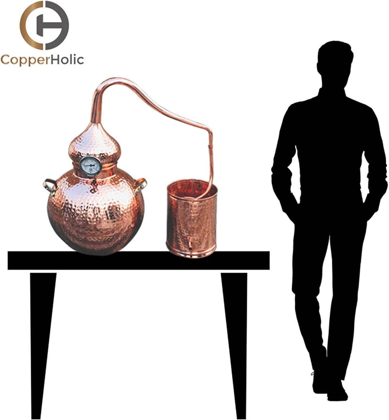 Premium Handcrafted Copper Alembic Still by Copperholic - Ideal for Whiskey, Moonshine, and Essential Oil Distillation