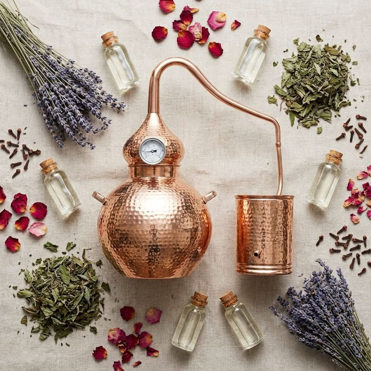 10-Gallon Copper Alembic Distillation Kit – copper still with condenser for large-batch essential oil distillation