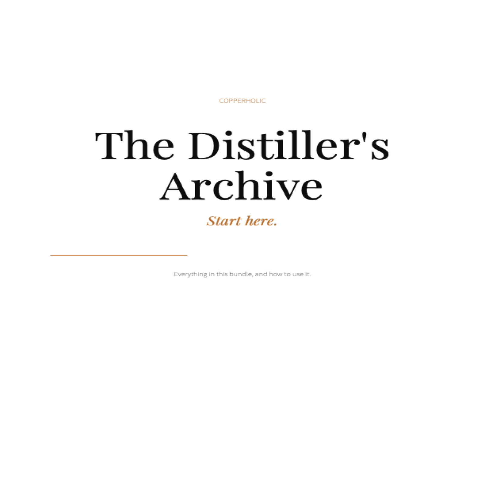 The CopperHolic Distiller's Archive — cover