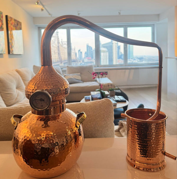 Customer photo of a CopperHolic copper alembic still, shared by therese